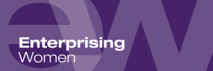 Enterprising Women logo - purple graphic