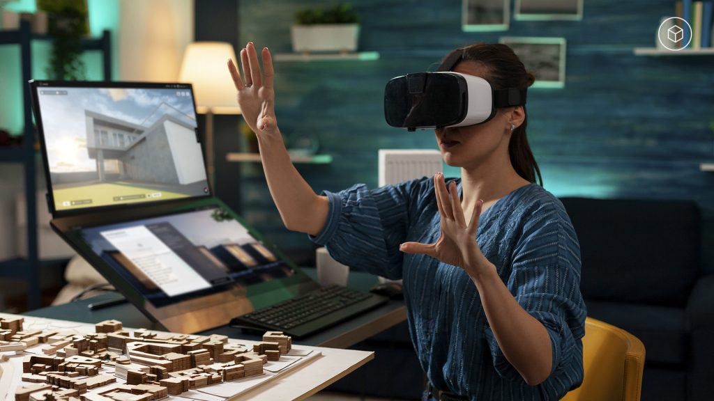 Image of woman using a VR headset