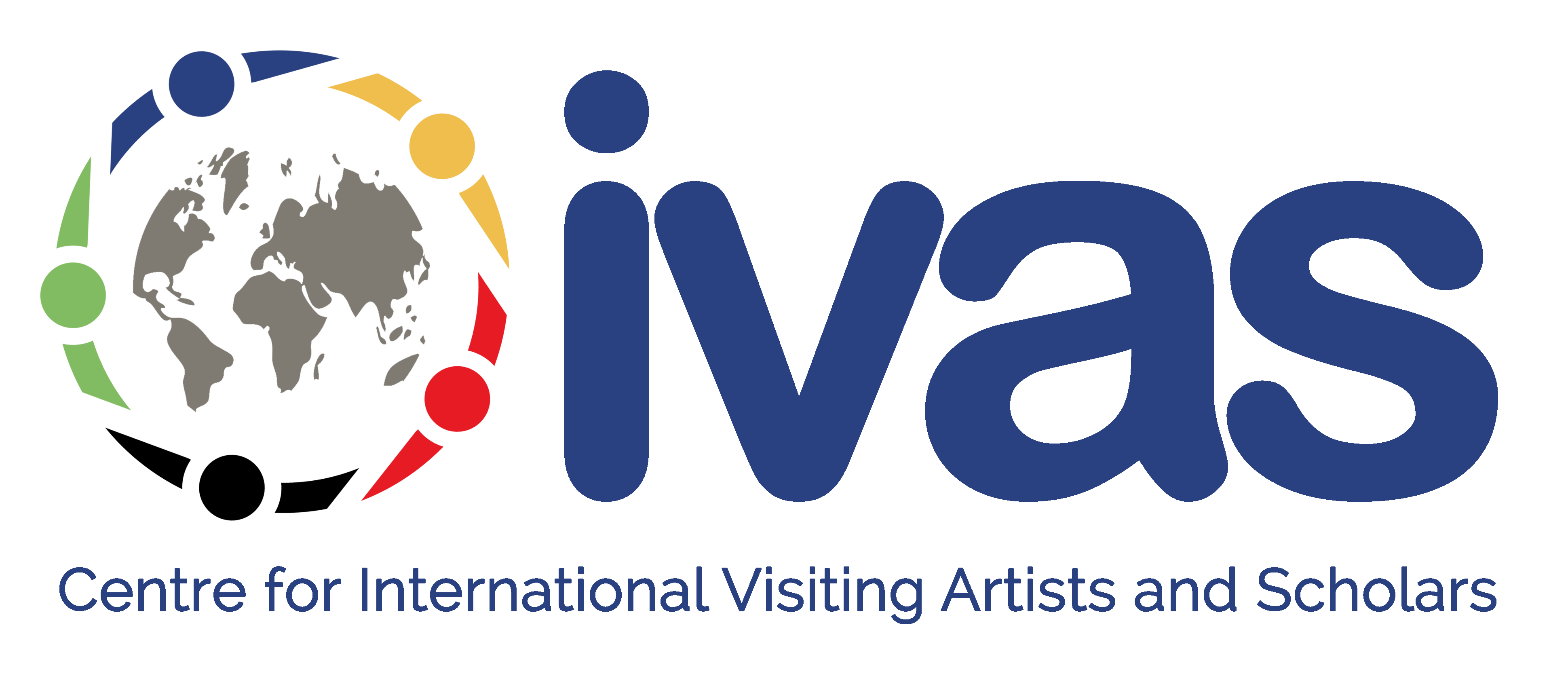 ivas logo - blue font with world map icon