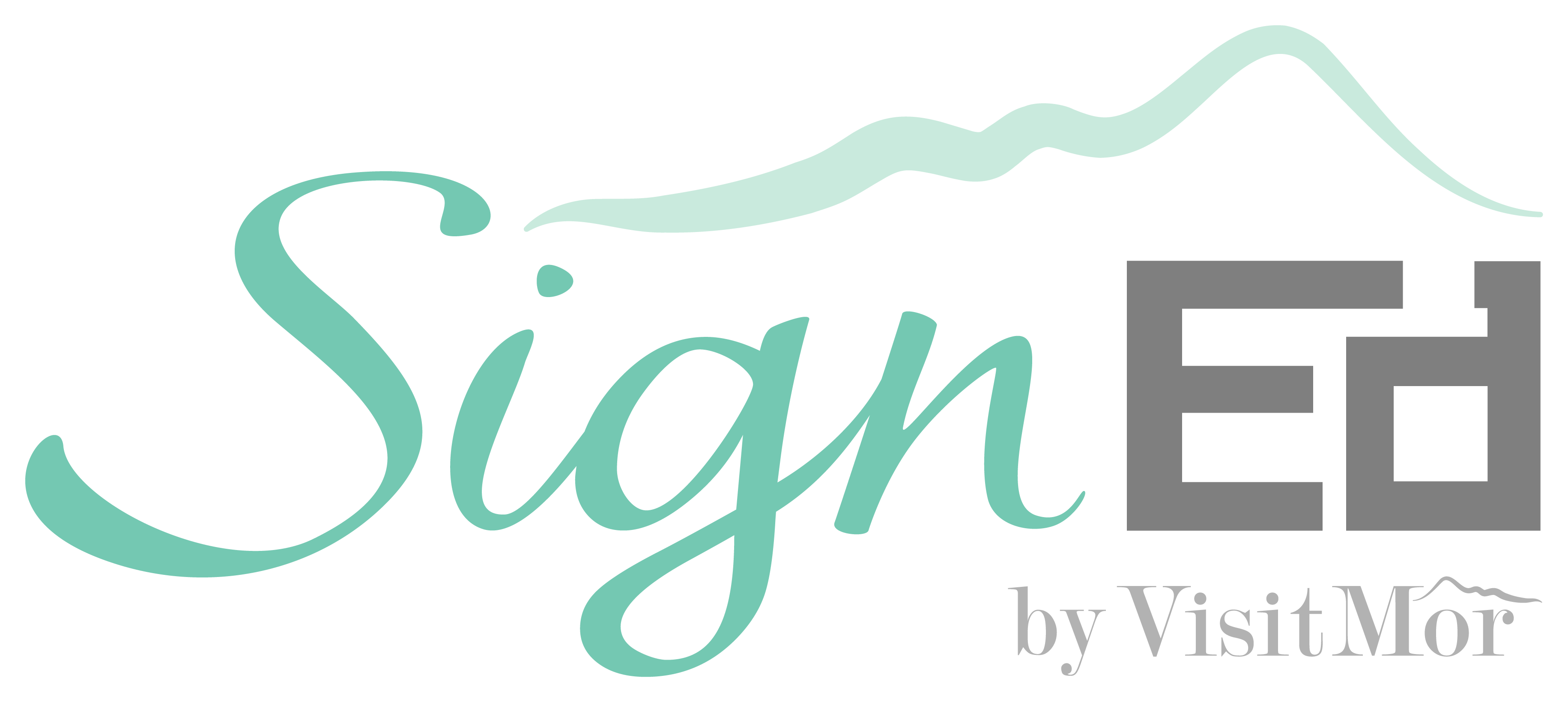 SignEd by VisitMôr logo - green and grey font