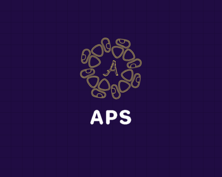 APS logo gold icon on purple background