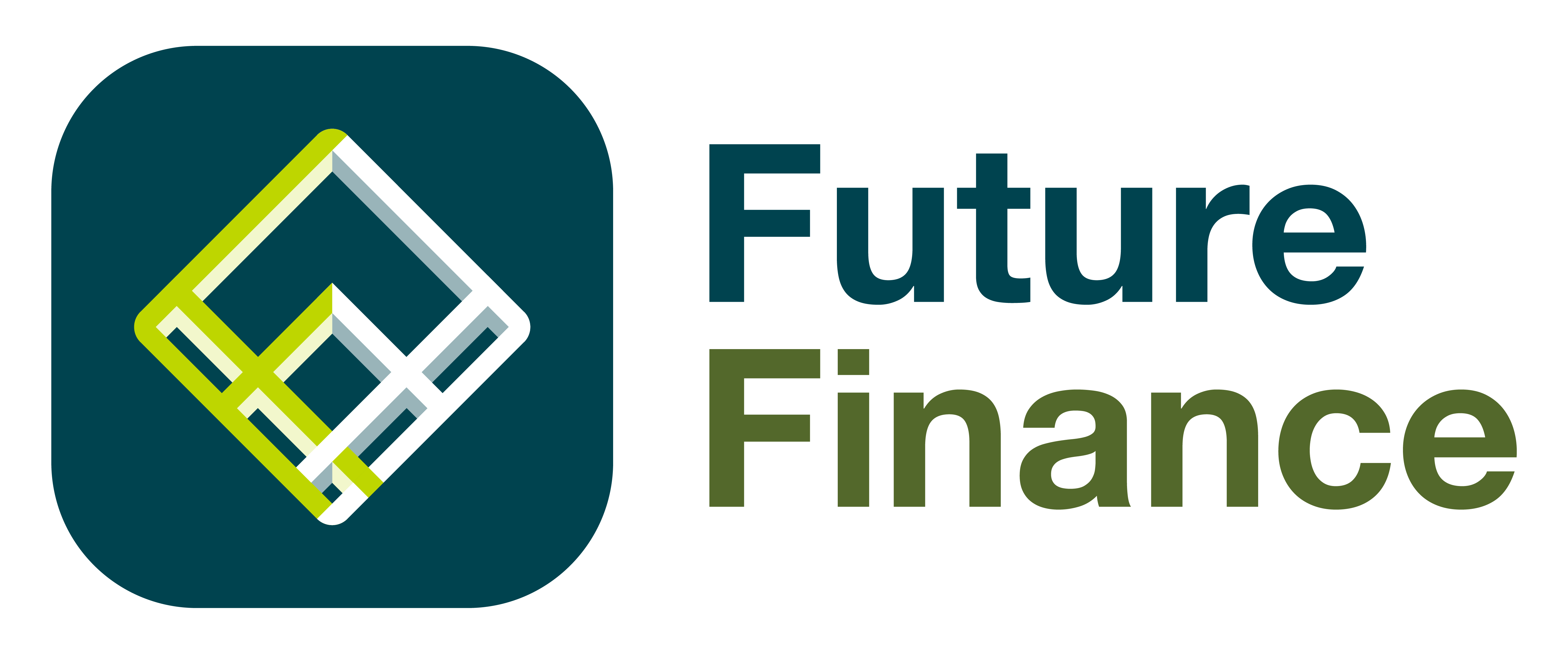 Future Finance logo with green font and squares icon