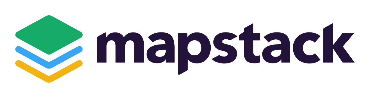 Mapstack logo with cube icon in green, blue and yellow