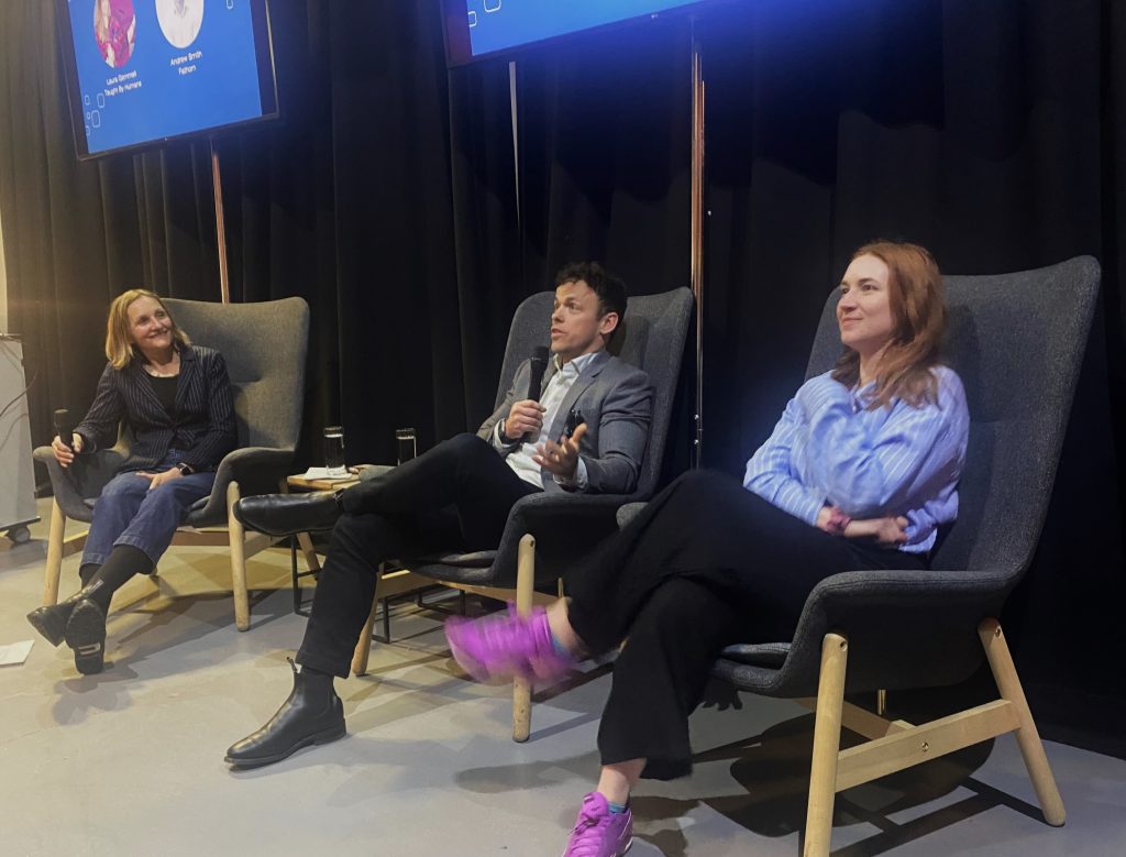 Speakers Laura Gemmell and Andrew Smith at Startup Stories event