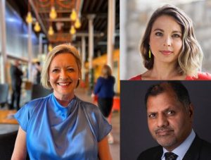 A montage photo of 3 people who are joining the team at SETsquared Bristol as the Centre Manager and Entrepreneurs in Residence