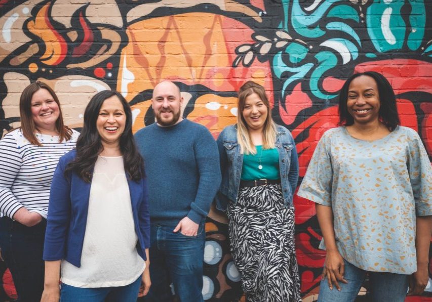 20210514 - Mel Rodrigues Gritty Talent Portraits by @JonCraig_Photos 07778606070 30 Gritty Talent team - a diverse group of people in gront of a graffiti wall