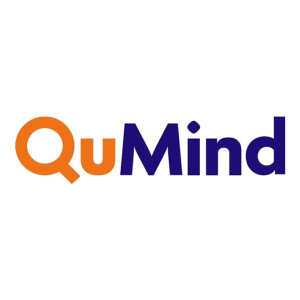 QuMind logo - blue and orange font