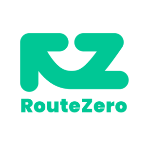 RouteZero logo with green icon