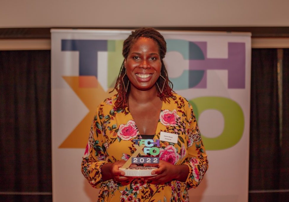 Tech Expo 2022 - Joyann Boyce, winner Best Elevator Pitch-lo res Tech-Xpo 2022 Best Elevator Pitch winner - Joyann Boyce, Inclued