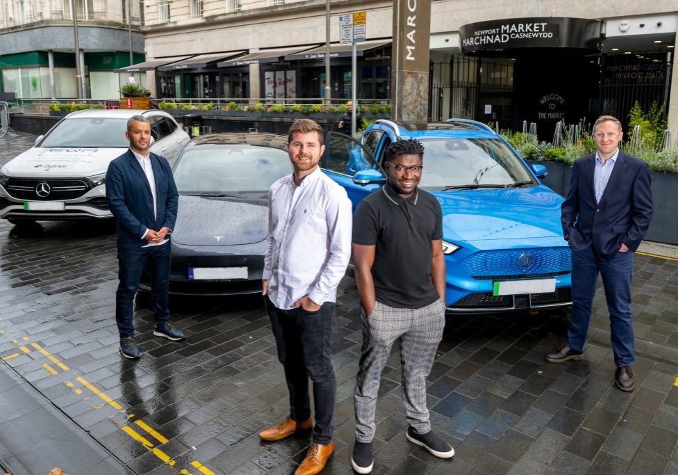 Voltric - (Eamon Tuhami, Julian Mensah, Brent Oldfield and Tom Preene) Voltric founders with electric vehicles