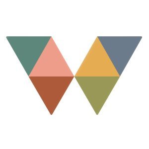 WAVESIX logo - W icon with colourful trianges