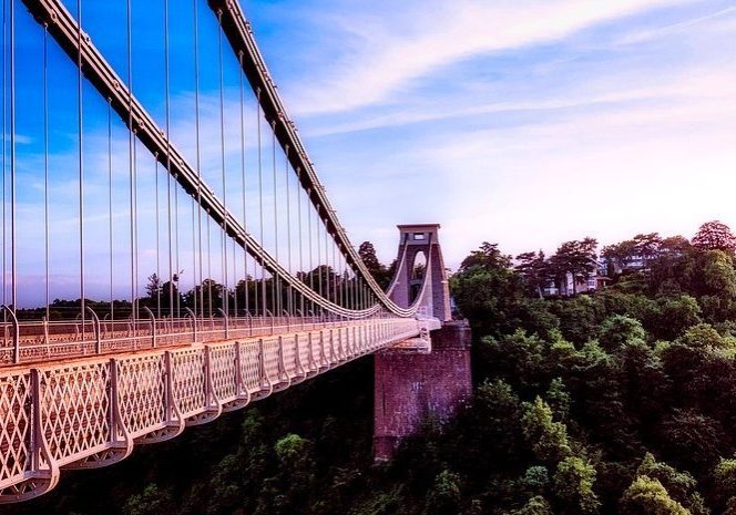 bristol-suspension bridge Bristol suspension bridge with blue sky