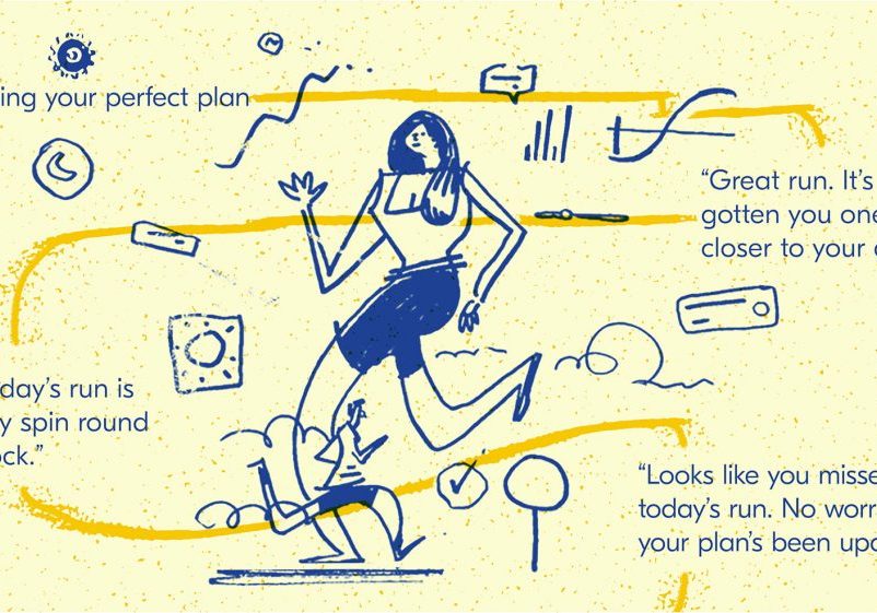 Byrd illustrated graphic - running